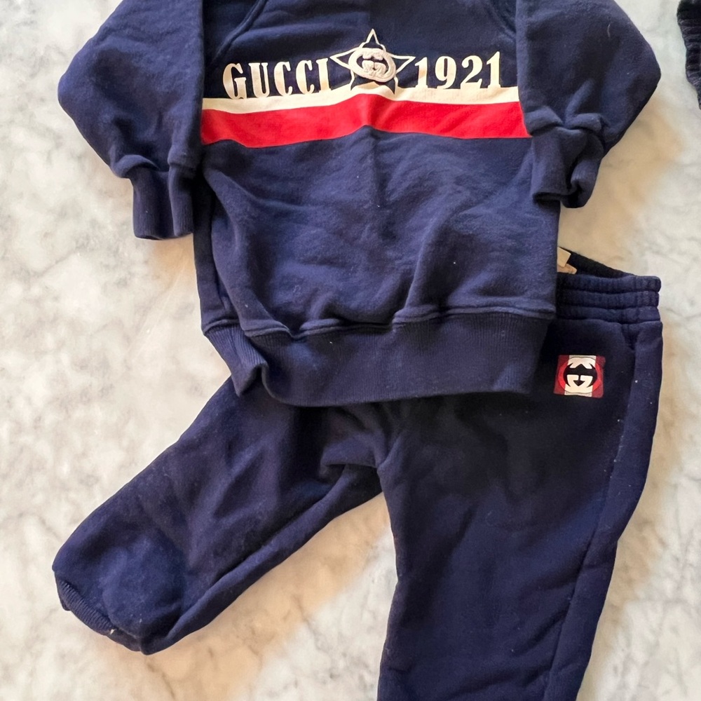 Gucci Kids Navy Sweatpants and Sweatshirt Set